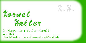 kornel waller business card