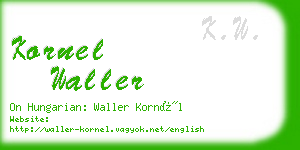 kornel waller business card